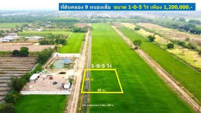 ที่ดิน 1200000 ปทุมธานี หนองเสือ บึงบา