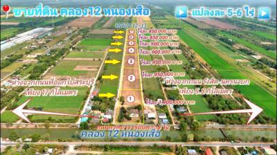 ที่ดิน 4500000 ปทุมธานี หนองเสือ หนองสามวัง