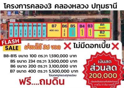 ที่ดิน 15900 ปทุมธานี คลองหลวง คลองสาม