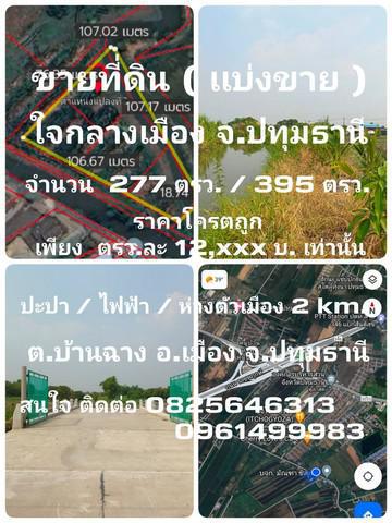 ที่ดิน 12900 ปทุมธานี เมืองปทุมธานี บ้านฉาง