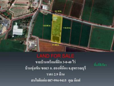 ที่ดิน 2900000 สุพรรณบุรี สองพี่น้อง เนินพระปรางค์