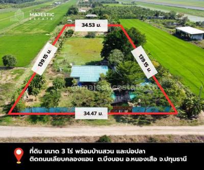 ที่ดิน 4800000 ปทุมธานี หนองเสือ บึงบอน