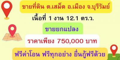 ที่ดิน 750000 บุรีรัมย์ เมืองบุรีรัมย์ เสม็ด