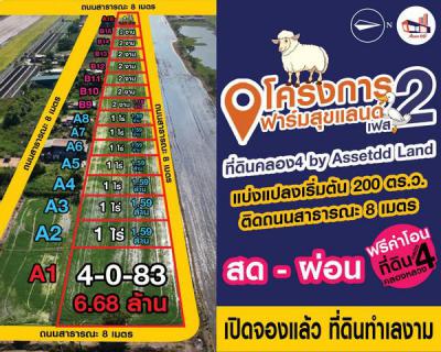 ที่ดิน 1590000 ปทุมธานี คลองหลวง คลองสี่