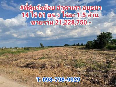 ที่ดิน 1500000 พระนครศรีอยุธยา วังน้อย ลำตาเสา