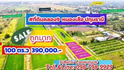 ที่ดิน 390000 ปทุมธานี หนองเสือ บึงชำอ้อ