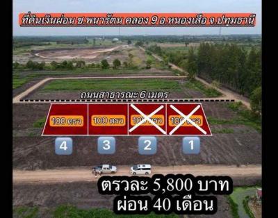 ที่ดิน 580000 ปทุมธานี หนองเสือ ศาลาครุ