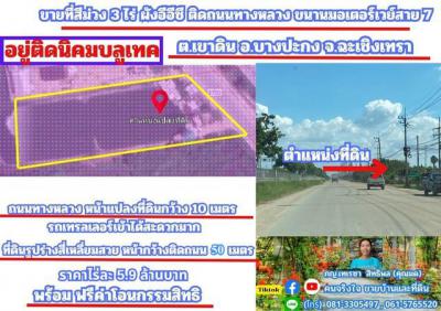 ที่ดิน 17729500 ฉะเชิงเทรา บางปะกง เขาดิน