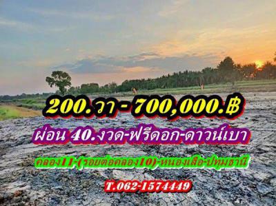 ที่ดิน 700000 ปทุมธานี หนองเสือ บึงกาสาม