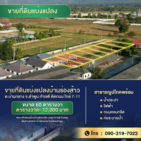 ที่ดิน 12000 ลำพูน เมืองลำพูน บ้านกลาง