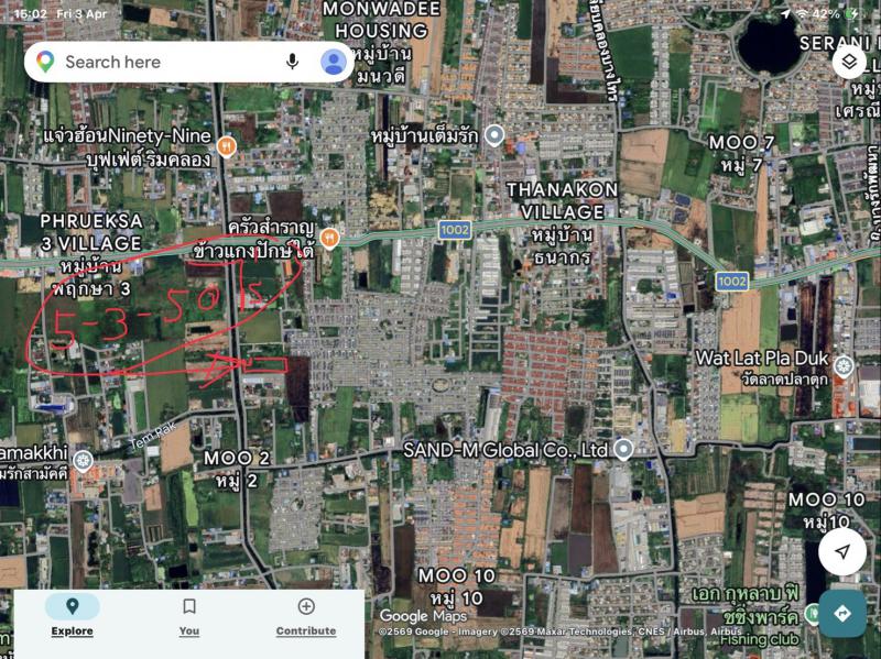 ที่ดิน 6500000 นนทบุรี บางบัวทอง บางคูรัด